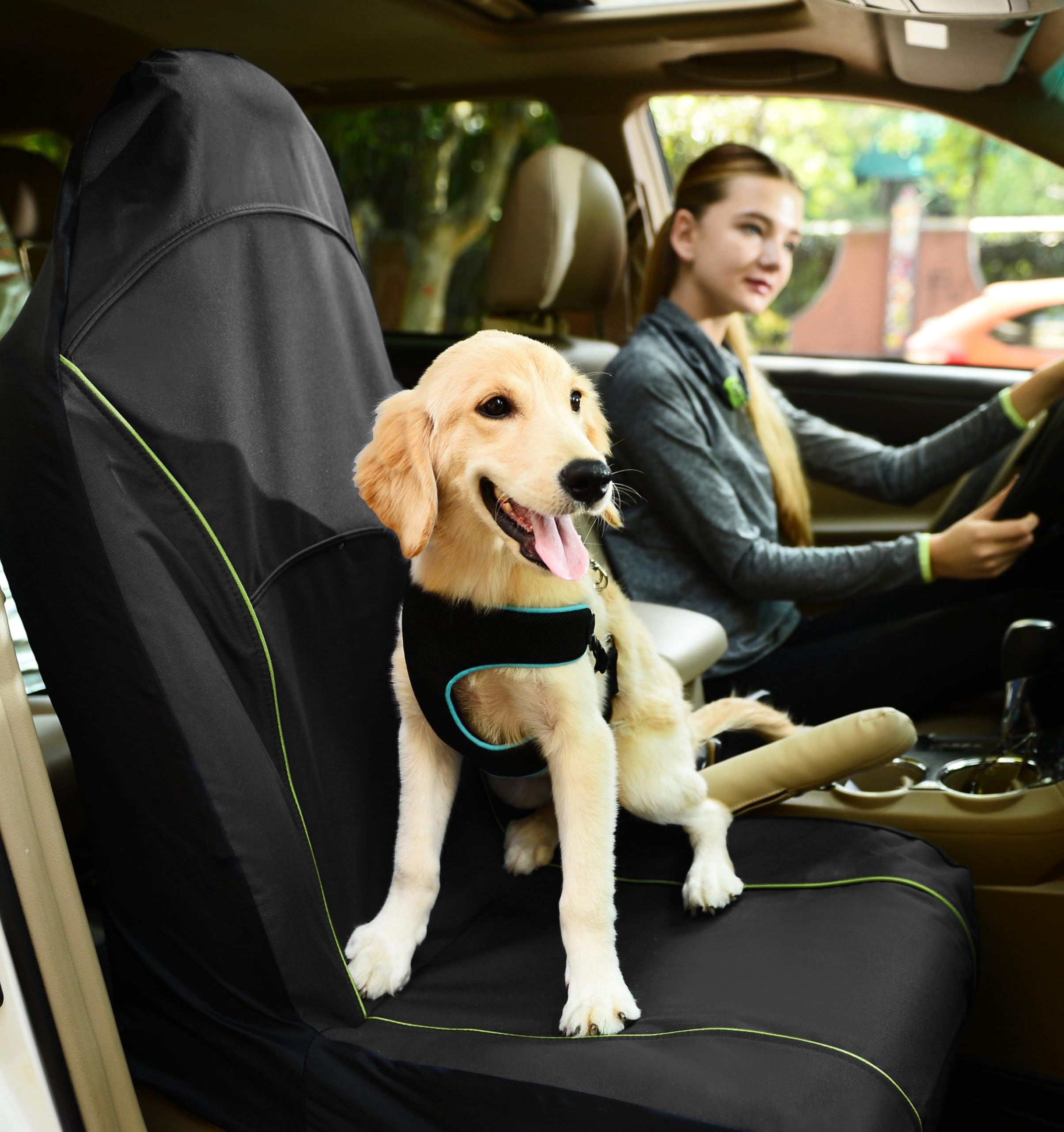 Pet Life Open Road Mess-Free Single Seated Safety Car Seat Cover Protector for Dog