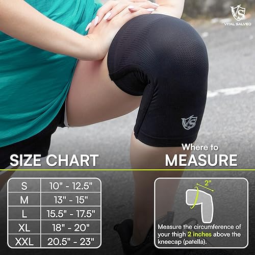 Miniatura 3 de Vital Salveo-Best - Rodillera de compresión para hombres y mujeres, rodillera de germanio para correr, baloncesto, senderismo, gimnasio,