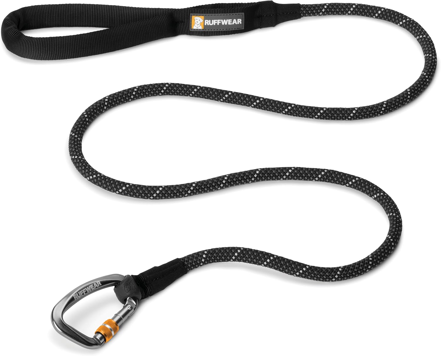 RUFFWEAR - Knot-a-Leash, Reflective Dog Leash With Carabiner, Obsidian Black, Large
