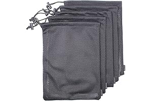 5 PCS Multi Purpose Nylon Mesh Drawstring Storage Ditty Bags for Travel:...