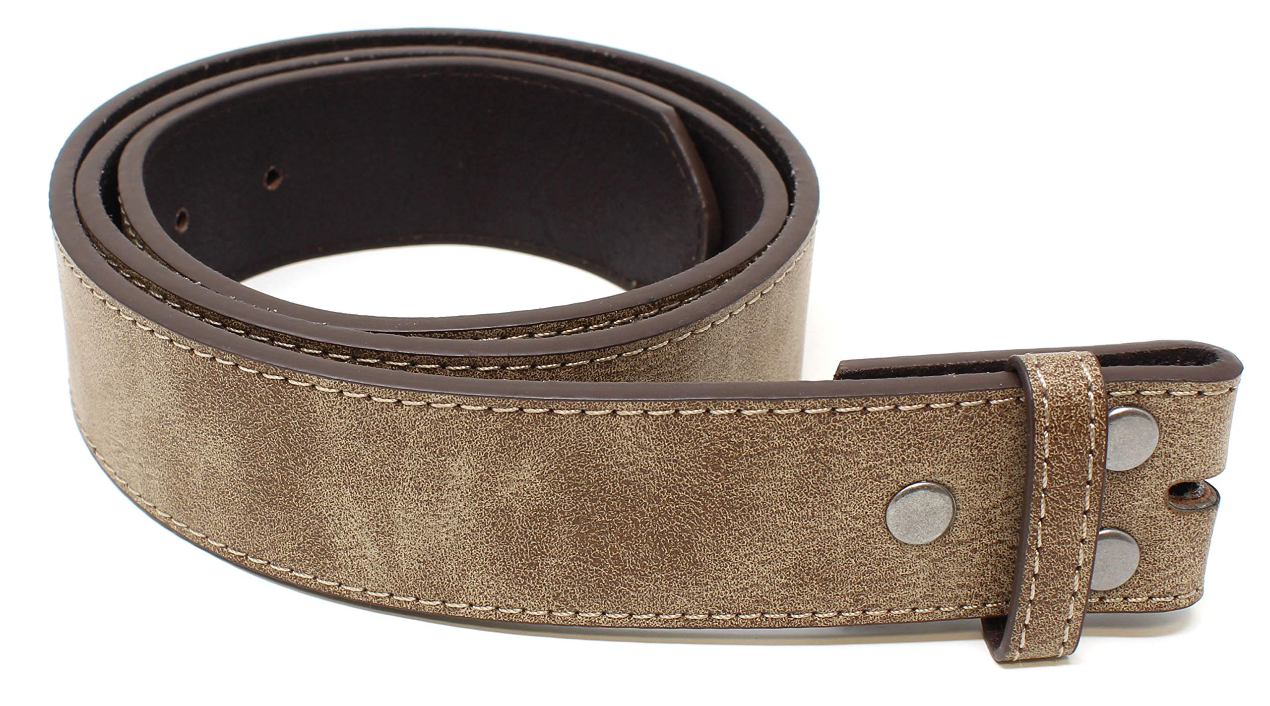 BC BeltsLeather Belt Strap with Vintage Distressed Texture 1.5" Wide with Snaps
