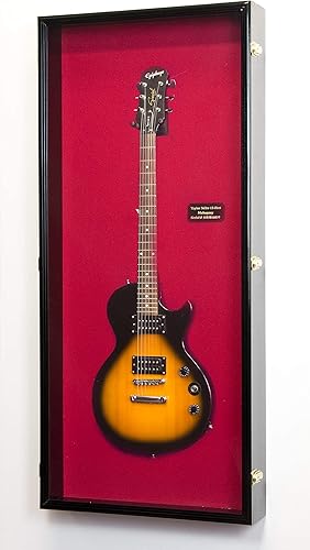 Miniatura 23 de sfDisplay.com,LLC. Guardabarros eléctricos para bajo y guitarra, vitrina, soporte para rack de pared, 98% con bloqueo UV, 50 x 22 pulgadas Acabado