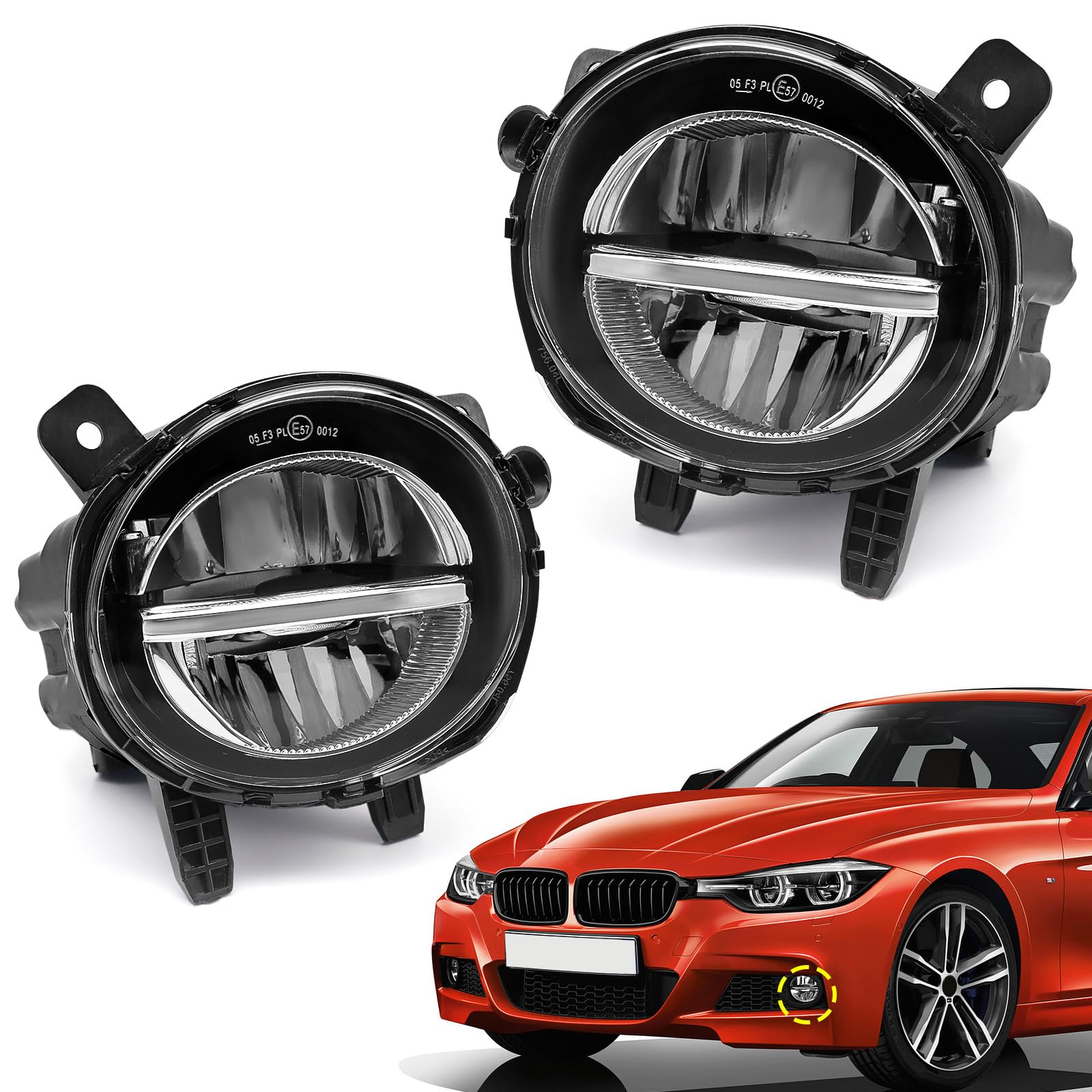 TOPUS Pair LED Fog Lights For BMW 3 Series F30 F35 LCI 320i 328d 330e 2012-2018 63177315559 63177315560 Left and Right faros antiniebla neblineros