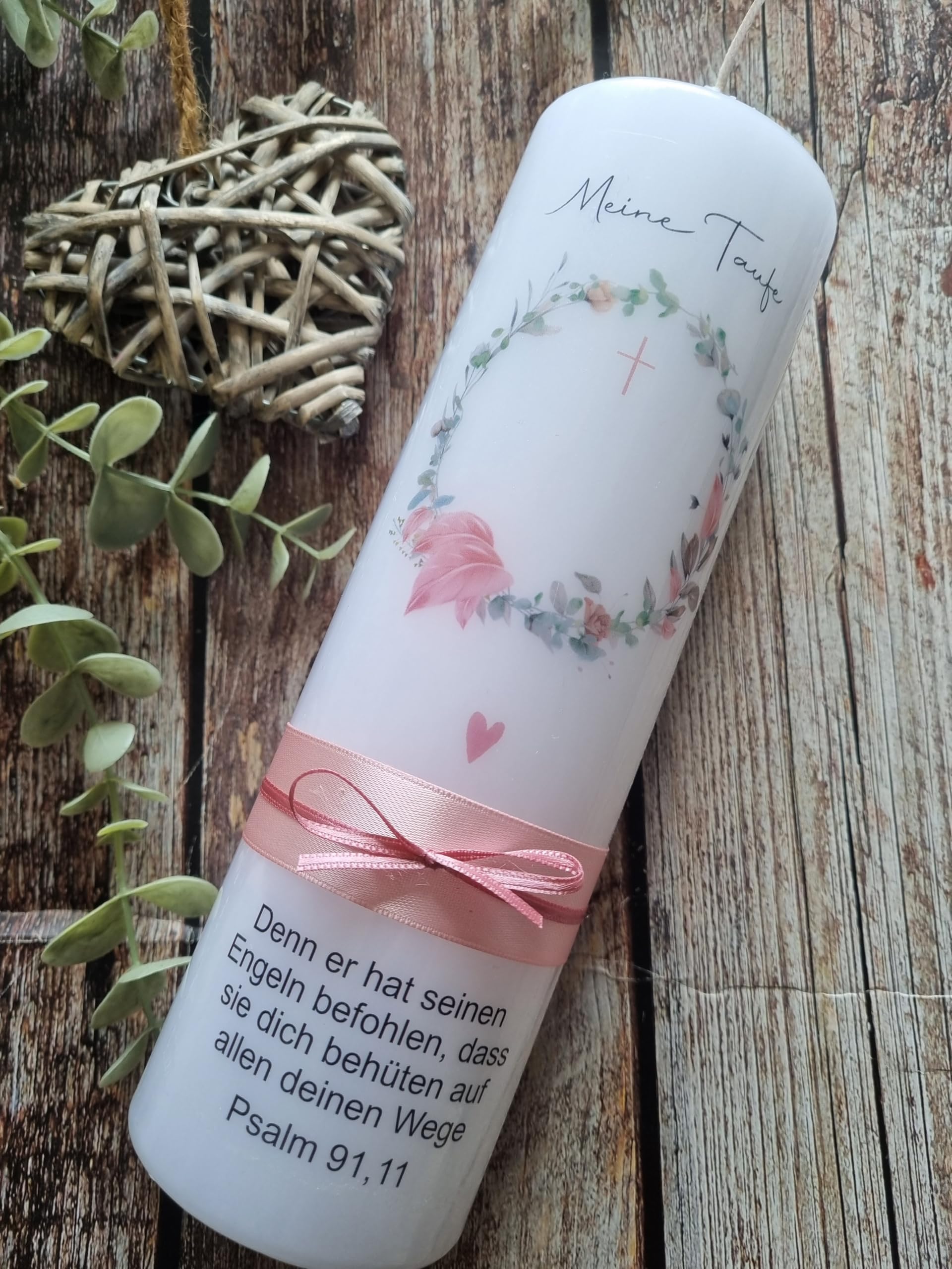 Candela di eucalipto, 25 x 7 cm, personalizzabile con nome e data del matrimonio, regalo di nozze