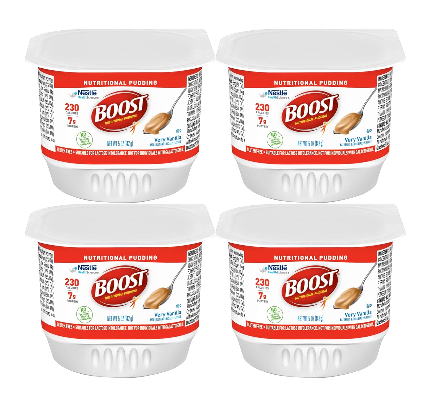Nestle Boost Nutritional Pudding, Very Vanilla,4 Count 5 Ounce (Pack of 4