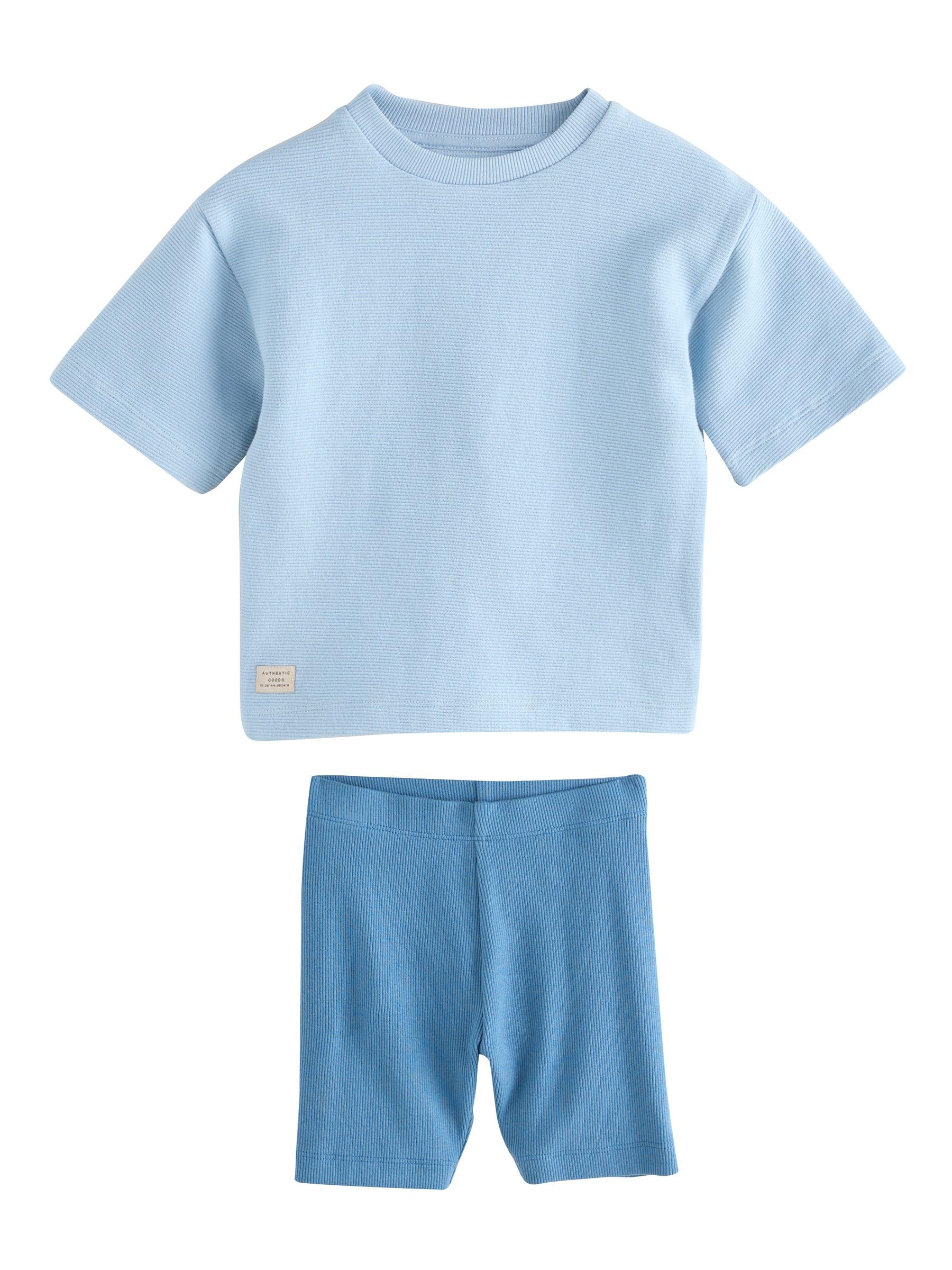 NEXT Jungen Langärmelige, strukturierte T-Shirts und Radlershorts, 3er-Pack 62-122