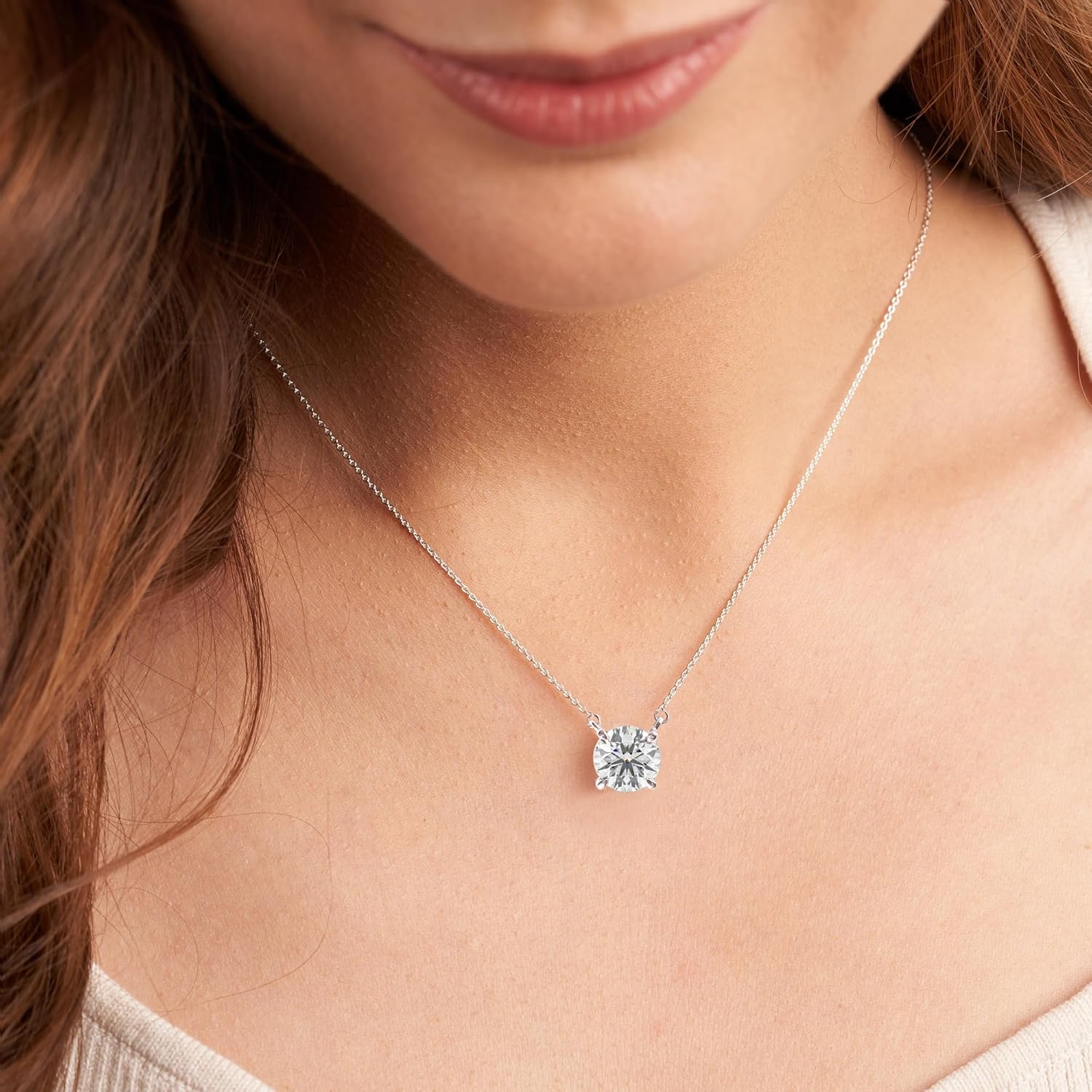 FRIENDLY DIAMONDS Lab Diamond Pendant Necklace For Women | 1 Carat - 6 Carat IGI Certified Lab Grown Diamond | Solitaire Diamond Pendant | 10K Gold - 14K Gold & Platinum FG-VS Quality Gift For Her - Image 2