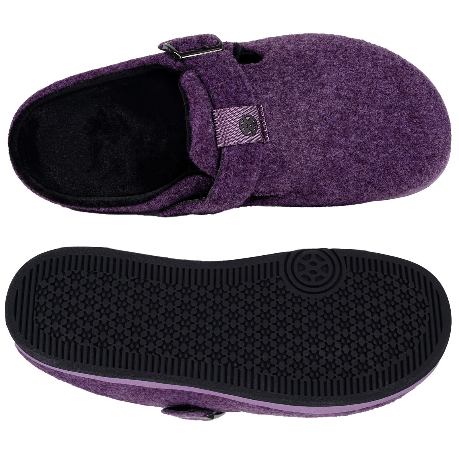 Sisttke Pantofole Donna Uomo Ciabatte in Feltro Unisex Slippers Invernali Chiuse con Plantare Intercambiabile