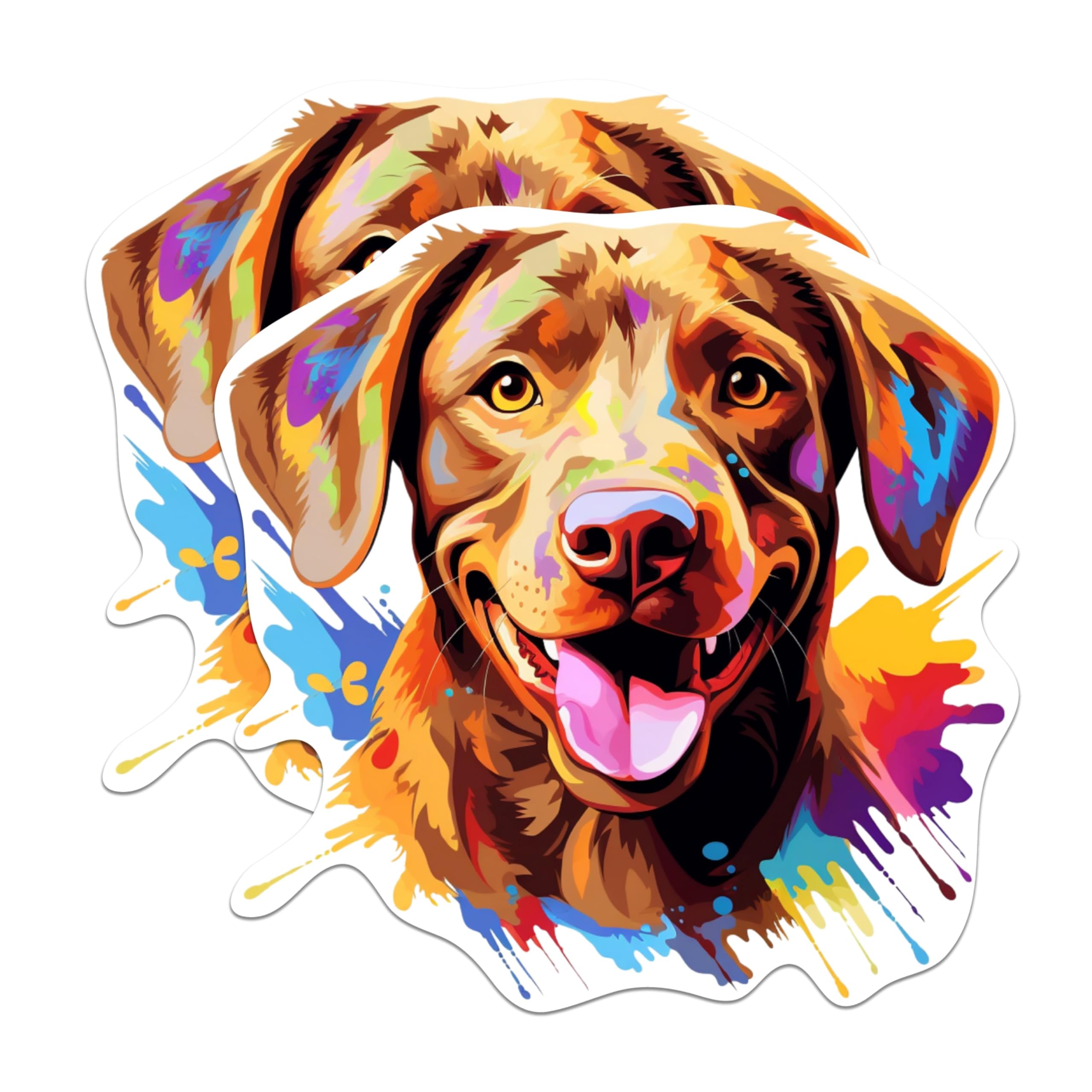 (2 Pack) Chesapeake Bay Retriever Dog Breed Stickers - 5 Inches On Longest Side - Choose from Over 100 Dog Breeds - for Cars, Trucks, Skateboards, Laptops - Made in USA - BMCS1823