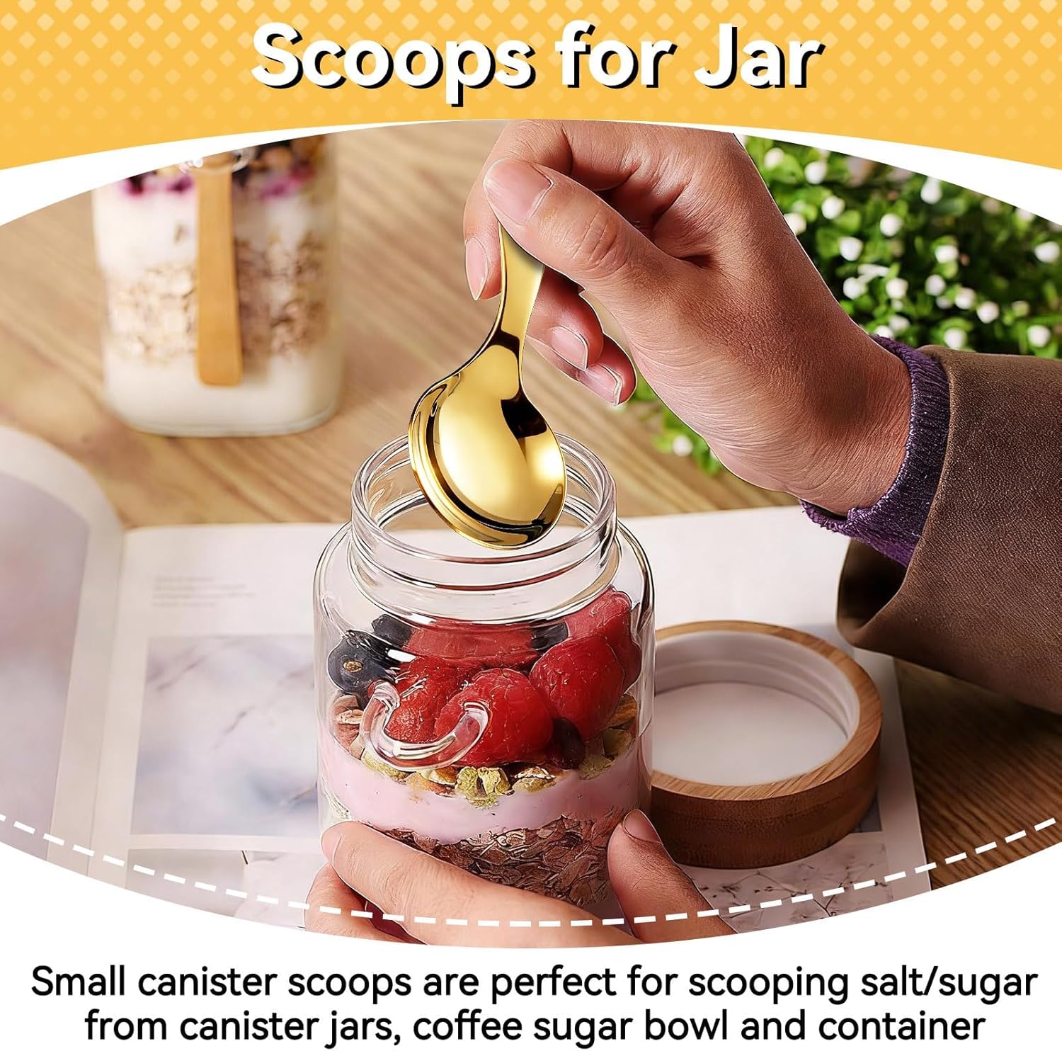 Mini Ice Cre Scoop for Canisters, Gold Mini Candy Serving Scoops
