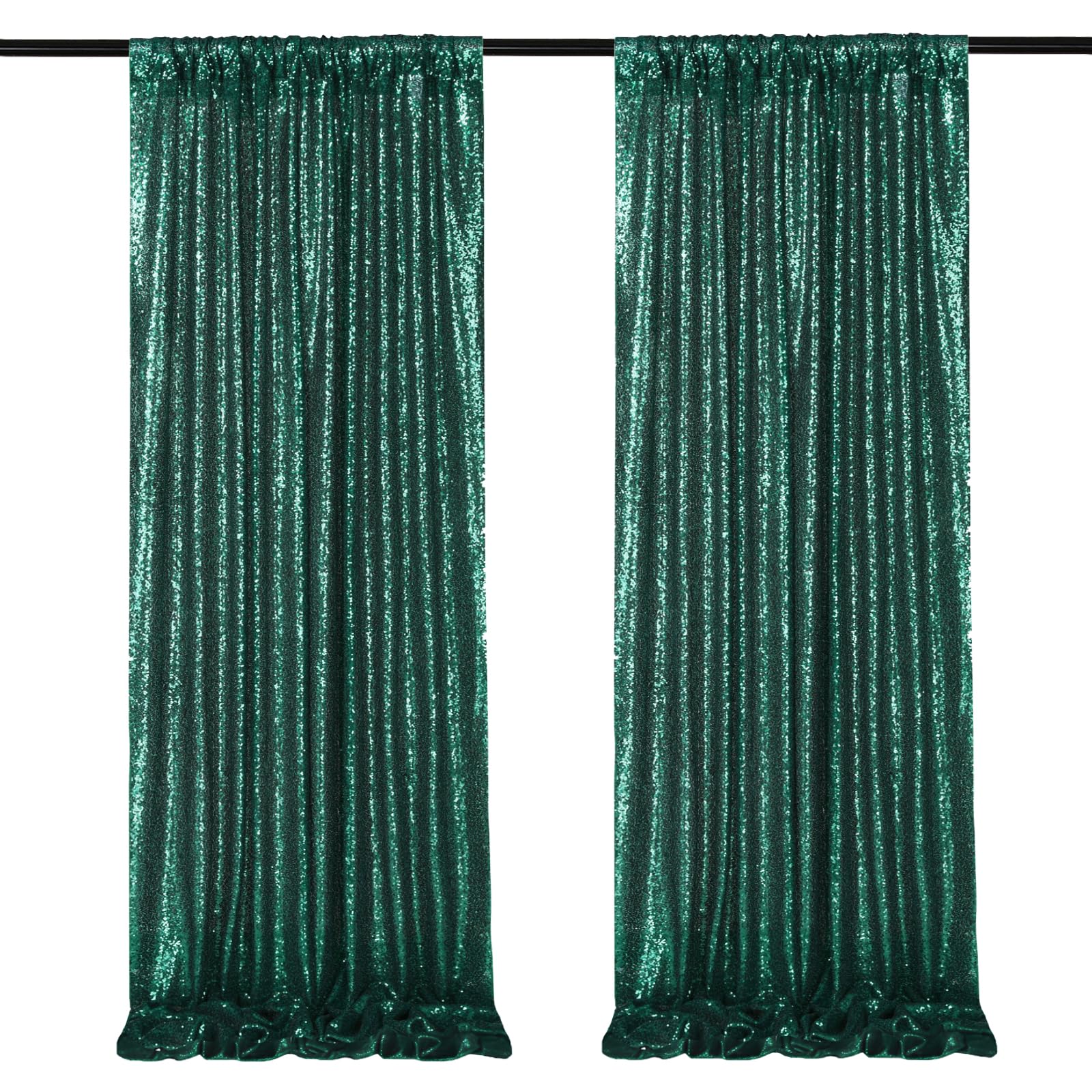 Gold Sequin Backdrop Curtain Panels Stage 2 Pieces 2FTx8FT Sheer Gold Curtains Backdrop Photo Backdrop Curtains for Wedding Birthday Party Background Drapes Christmas Decorations — Amazon image 10