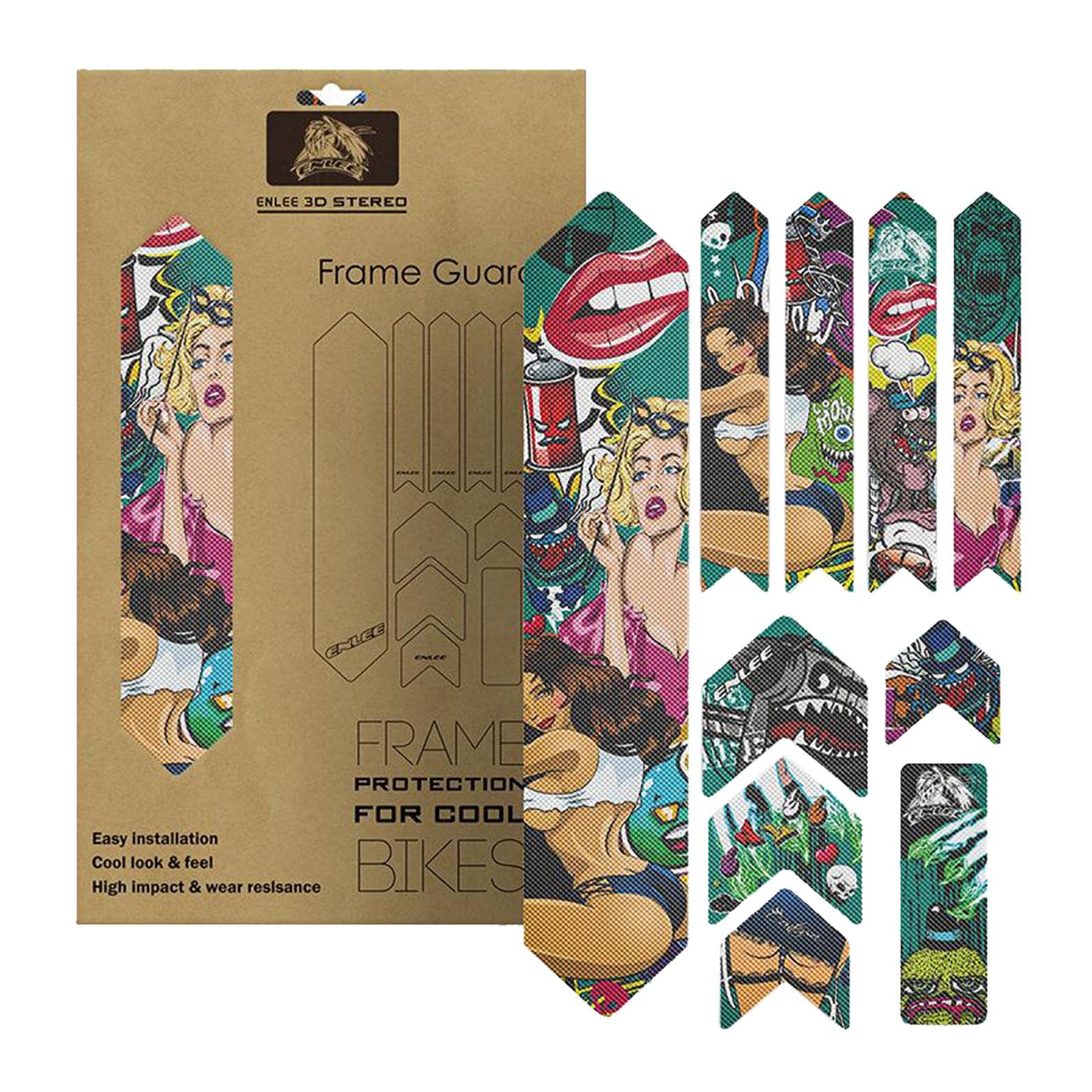 Bike Frame Protector Guard MTB Road Bicycle Sticker Decorative Tape Beauty,Beauty Colorful