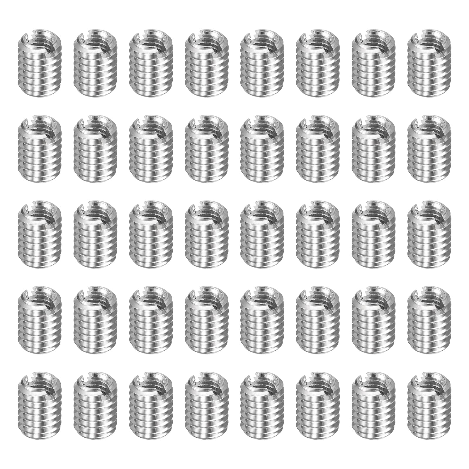sourcing map 40pcs Thread Repair Inserts M6 x 1 Male to M4 x 0.7 Female Thread 8mm Long Stainless Steel Reducing Nuts Metric Self Tapping Sleeves Threaded Reducer Industrial Fasteners