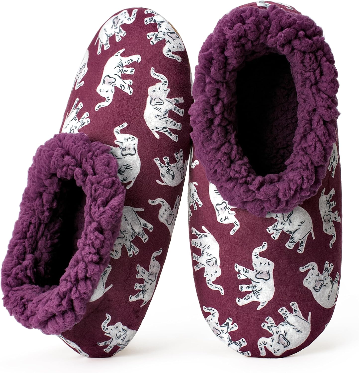 cosyone1997 Slippers for Women Indoor Non Slip Soft Sole Slippers, Fuzzy Sherpa Lined, Cute Animal Print