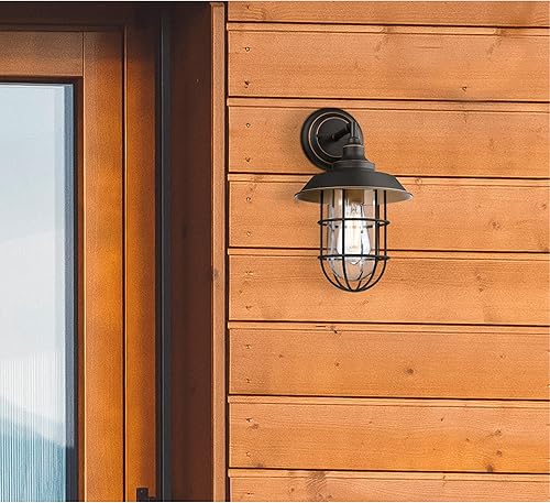 Miniatura 2 de Westinghouse 6121600 Iron Hill - Lámpara de pared para exteriores, estilo vintage, acabado de bronce negro con reflejos, cristal transparente de 9