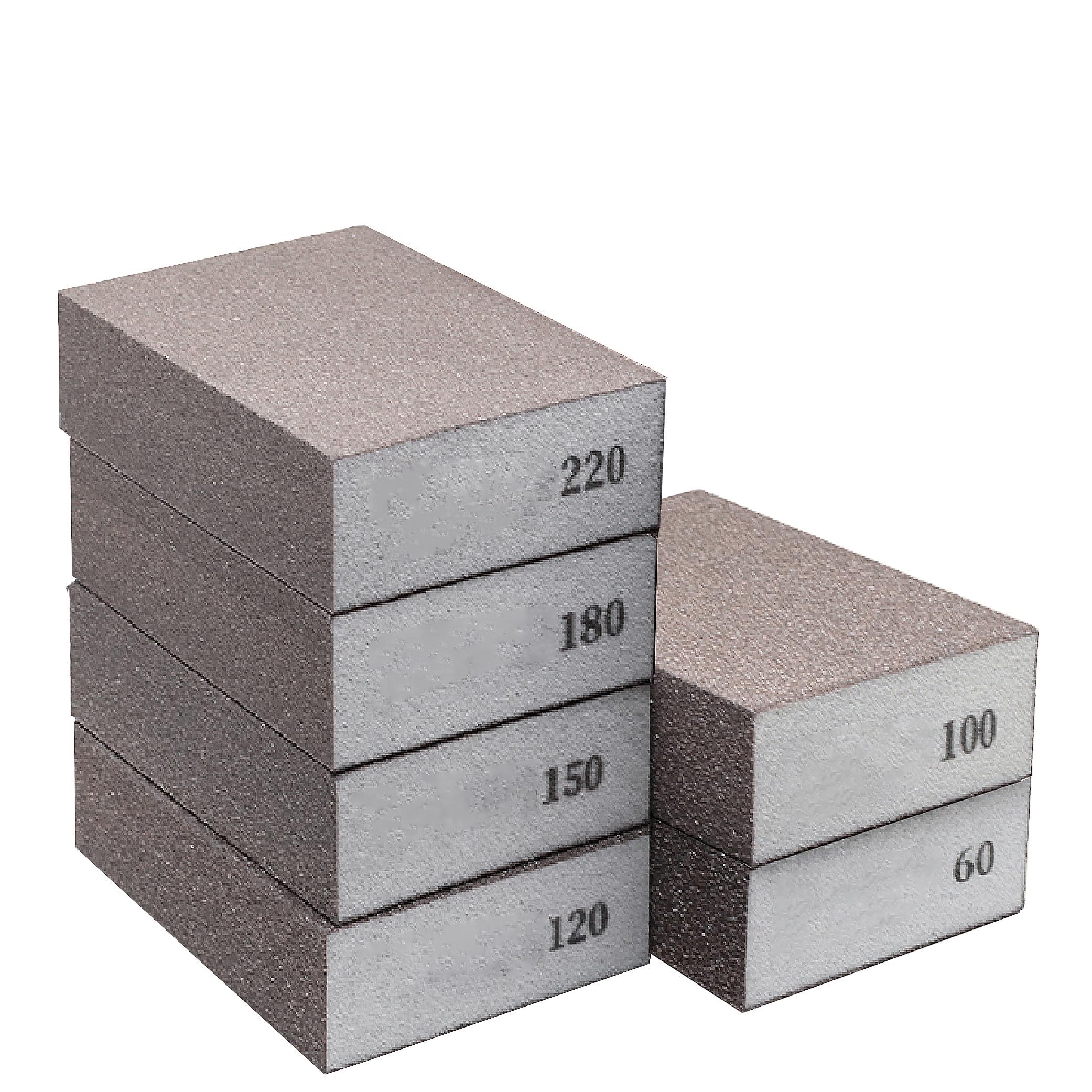 TERRIFI Sanding Block Set, 6 Pieces Sanding Sponges with 6 Grits (60,100,120,150,180,220), Coarse to Superfine Wet and Dry Dual-Use Abrasive Pads, Washable and Reusable for Wood, Walls, and Metal.