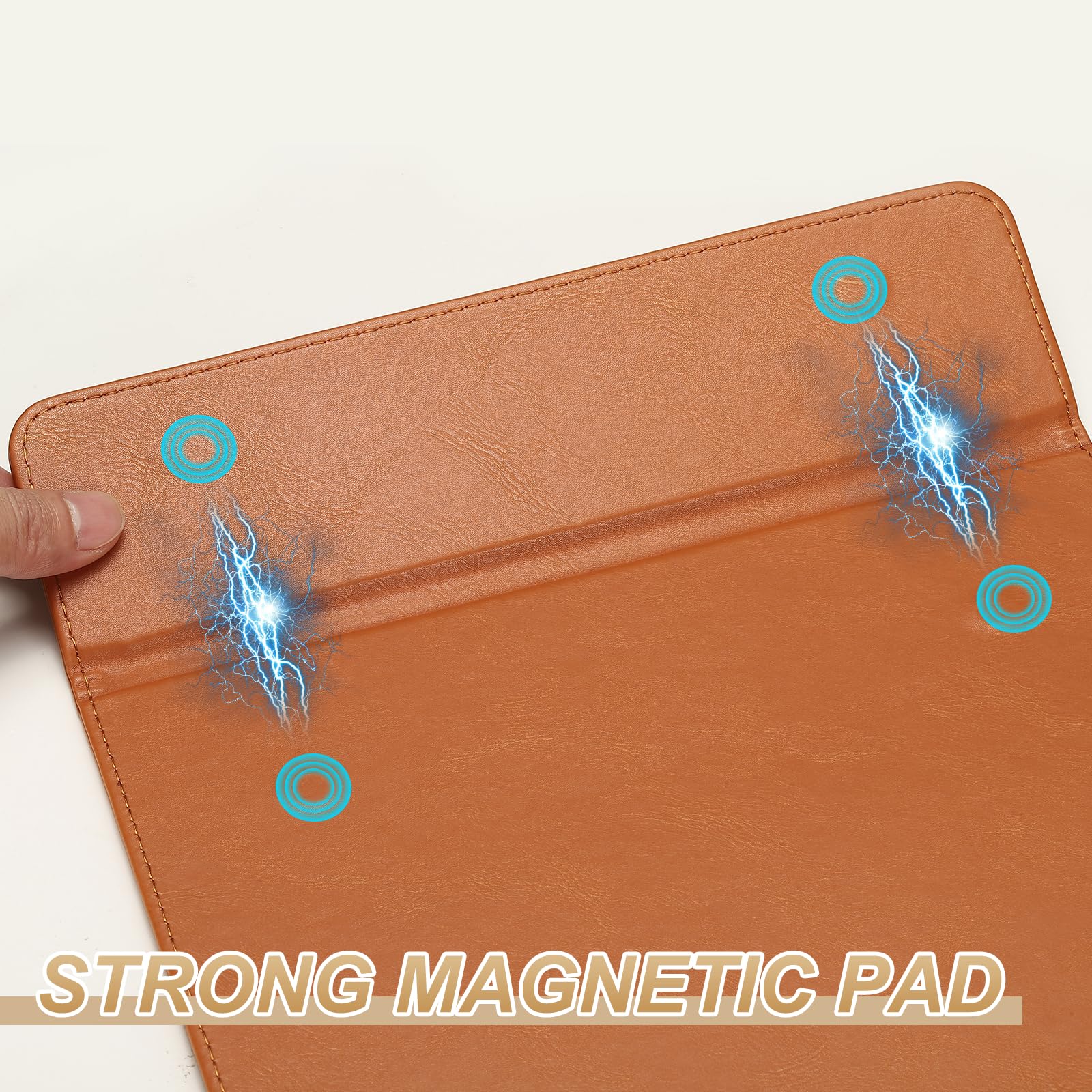PATIKIL Portablocco formato A4, in pelle PU, 24,1 x 34,3 cm, con portapenne, organizer per ufficio, lavagna stile 2, arancione
