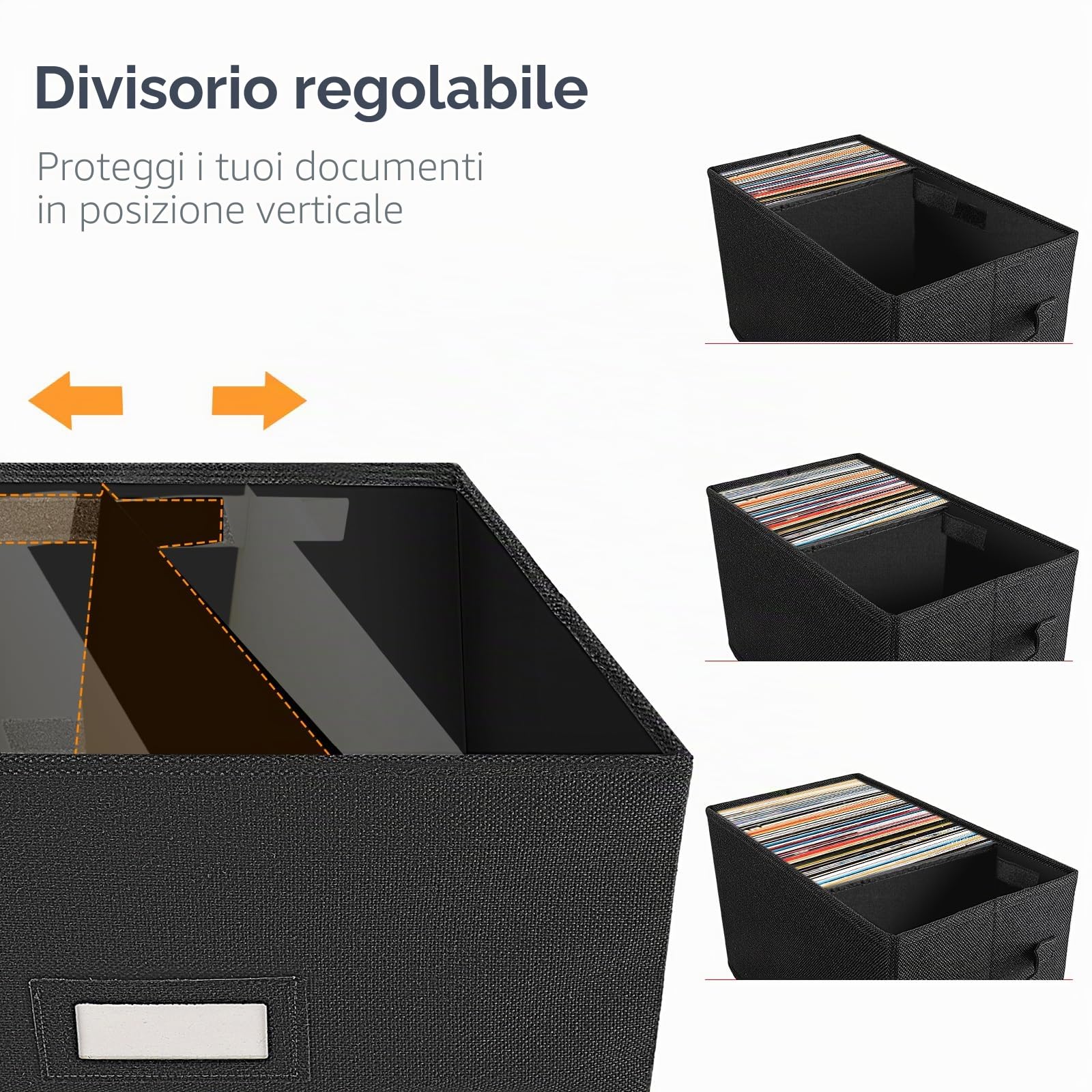 Woodoulogy Contenitore per dischi in vinile per LP da 7"/45 giri (nero, 1 pezzo)