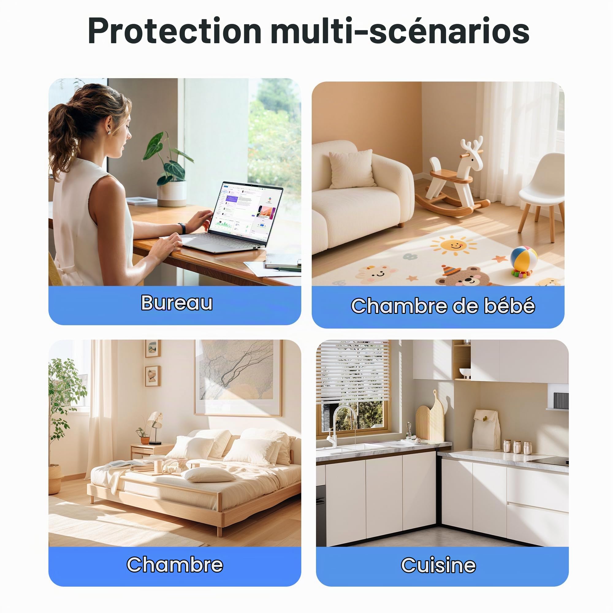 CHIVALZ Petit purificateur d'air 2588 crème avec filtre de rechange standard, purificateur d'air HEPA portable, 1 paquet