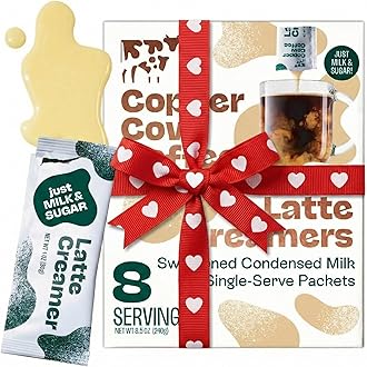 Sweetened Condensed Milk Coffee Creamer Singles (8 pack) | Vietnamese Inspired Coffee Creamer, All Natural Creamer Packets for Pour Overs & Lattes | No Refrigeration Needed