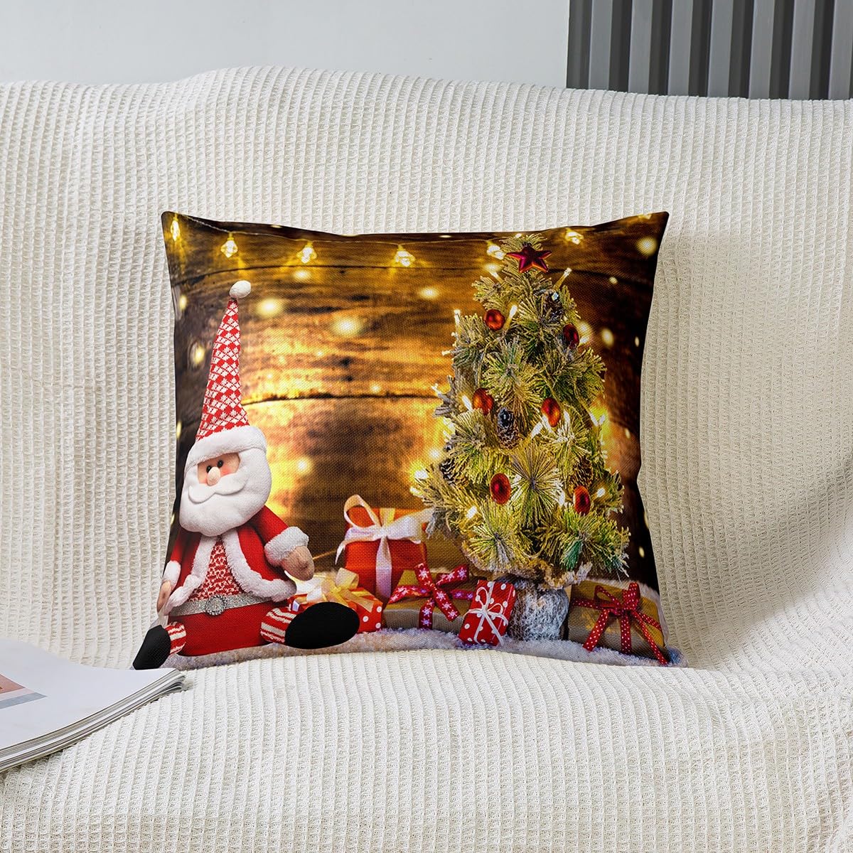 Federe Cuscino Natale Fahrendom – Set 4 Pezzi 40x40 Cm, Nero E Verde Con Teschio E Scritte, Originali