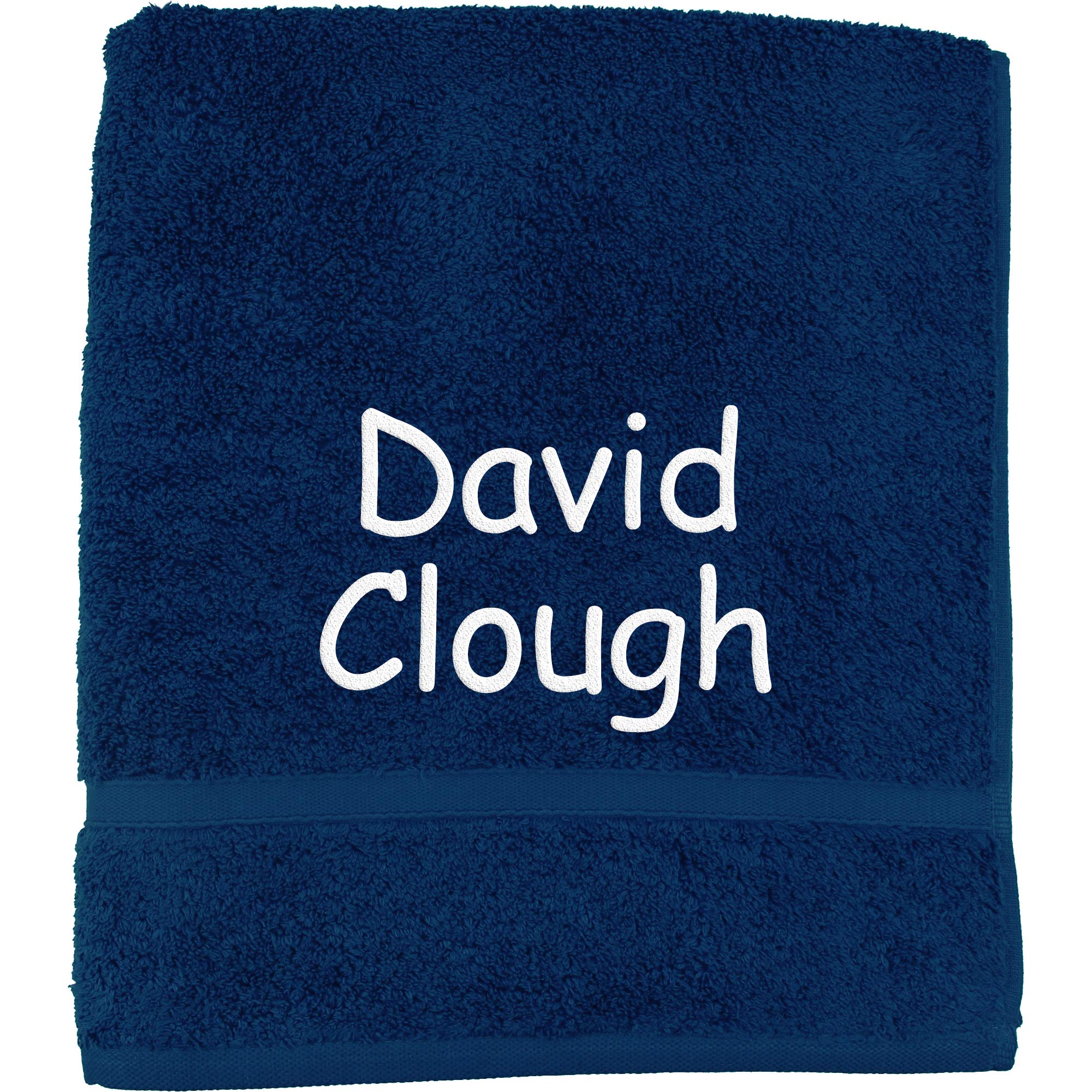 Teddyts Navy Blue Personalised Embroidered Name School Pe Swim Towel (Navy Blue)