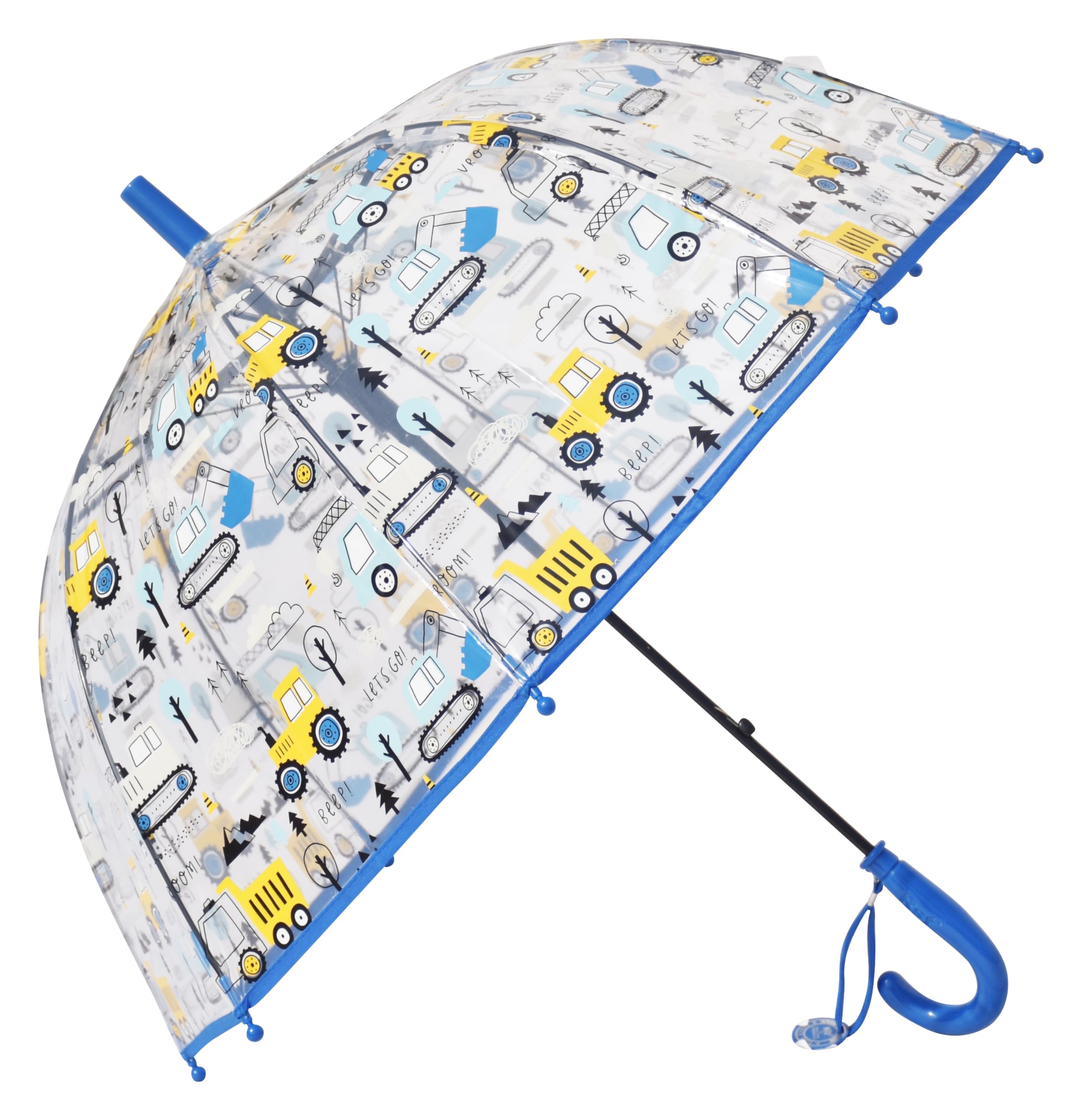 ™ Kids Umbrella, printed Dome Umbrella for Children, cute Cartoon Umbrella for kids Boys, Blue Frill Transport Theme Umbrella for Kids, PVC Umbrella for Rain, Children's Umbrella-image-34