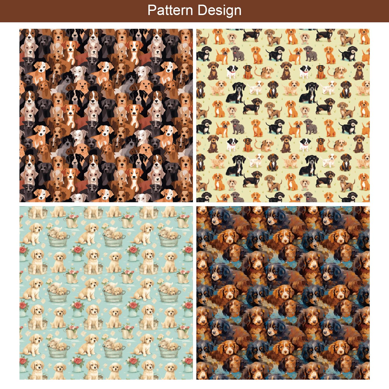 24 hojas de papel con patrón de cachorro, 6 x 6 pulgadas, suministros de álbumes de recortes para cachorros, papel decorativo para manualidades, tarjetas, álbumes de fotos, decoración de diario de