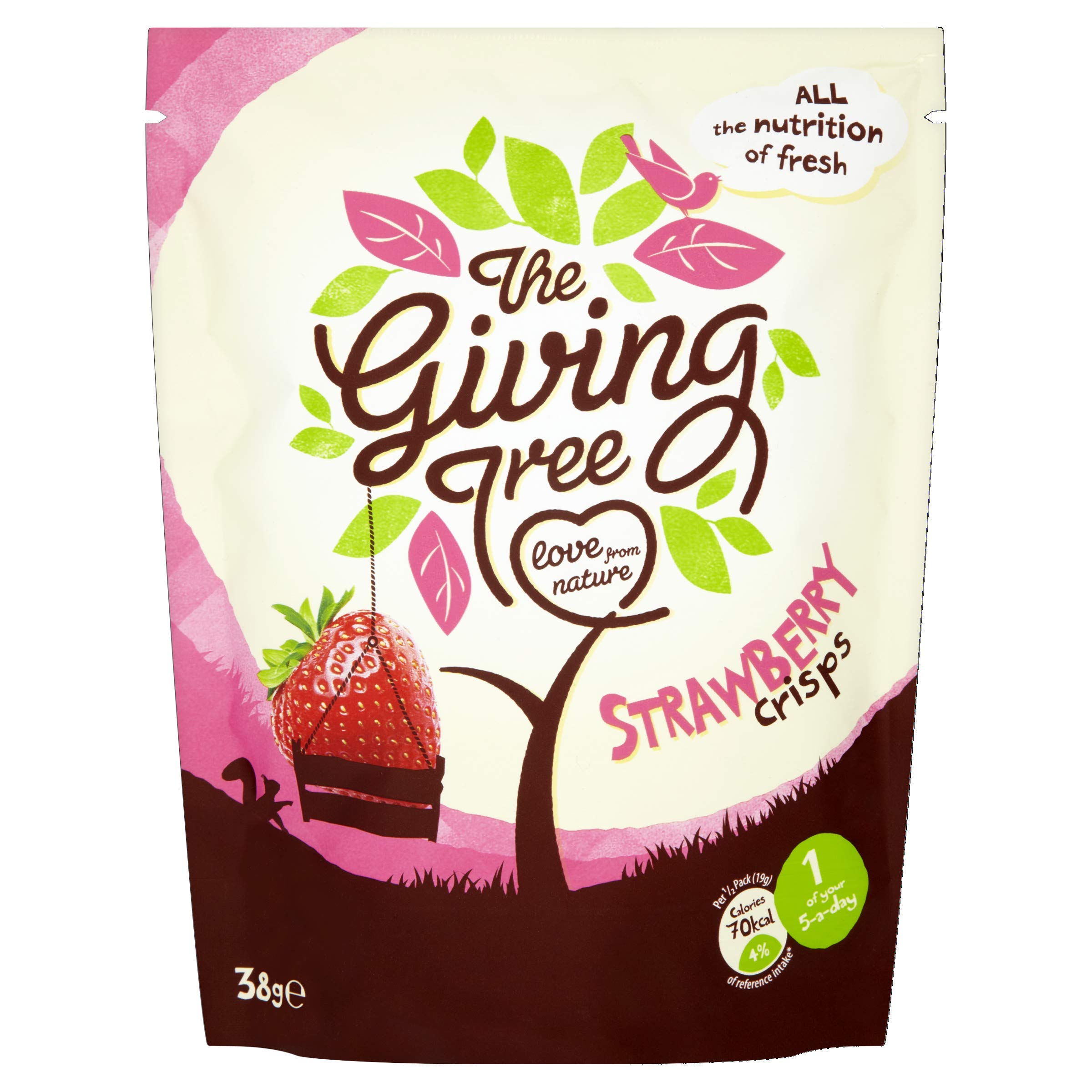 The Giving Tree Gefriergetrocknete Erdbeer-Chips, 38 g