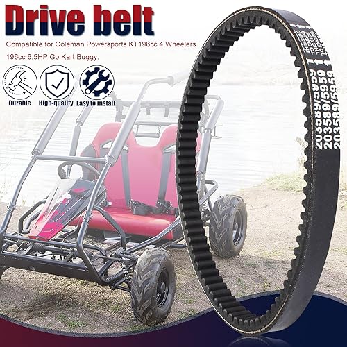 Miniatura 5 de KT196 - Correa de transmisión compatible con la serie 30, correa convertidora de par Powersports Coleman KT196cc 4 ruedas 196cc 6.5HP Comet 203589