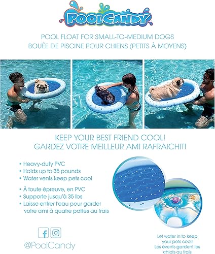 Miniatura 8 de Poolcandy Flotador inflable para mascotas para perros pequeños a medianos de hasta 35 libras. para la playa, piscinas o el lago.