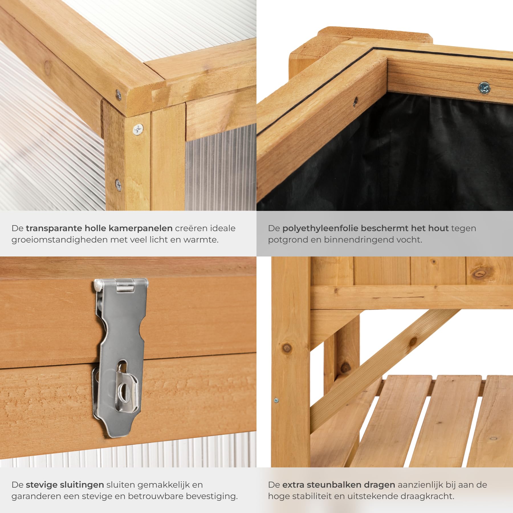 Detailed features of the tectake® Raised Garden Bed
