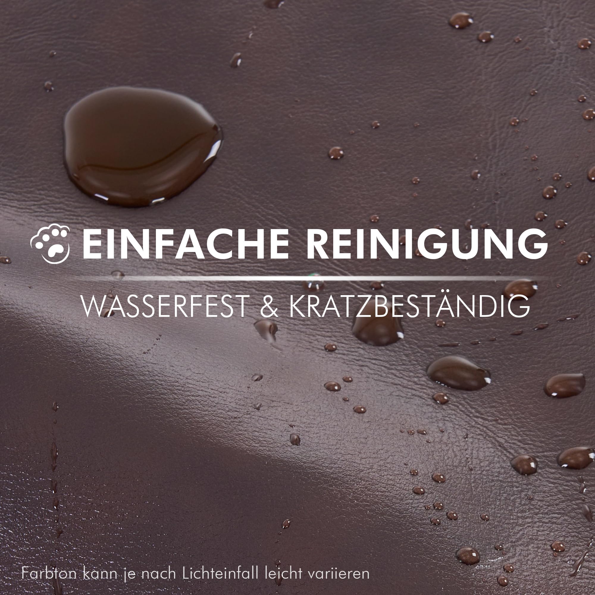 DEKKETO Bürostuhl Ergonomisch mit Fußstütze, Leder Chefsessel mit Massagefunktion, Verstellbare Kopfstütze und Lendenstütze, Rückenlehne, Drehstuhl mit Staufächern, Braun