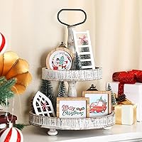 Vista 6 de Bencailor Juego de decoración de bandeja escalonada de 48 piezas intercambiables para temporada, decoración de granja, vacaciones y Halloween