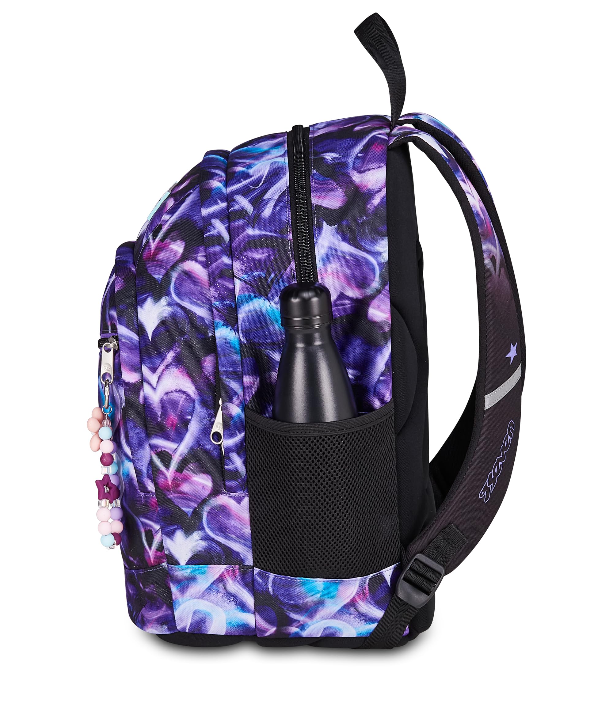 Seven Zaino Scuola Dual LOVEPASS, Doppio Scomparto, Viola, 32 L, Multifunzione, Tasca attrezzata, Tasca laterale porta borraccia, Scomparto porta pc ablet, Scuola media e superiore, Bambina, Ragazza