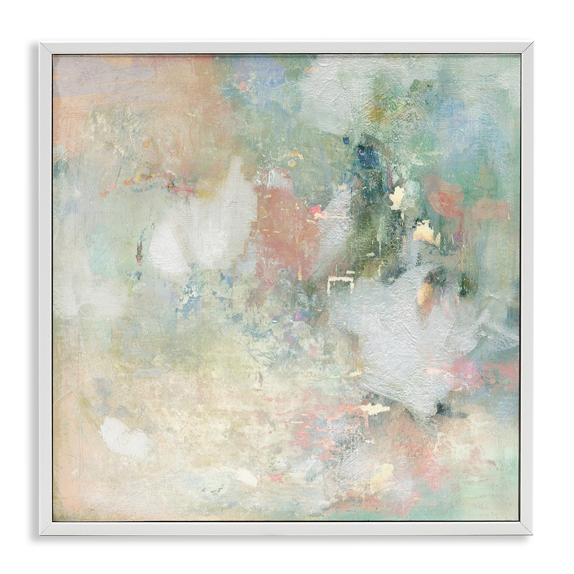 Stupell Industries Serene Pastel Brushstroke Harmony 'Serene Pastel Brushstroke Harmony', Framed Giclee Art, White, 24 X 24 Inches, Easy To Hang And Sturdy, Made In Usa, By Carol Robinson