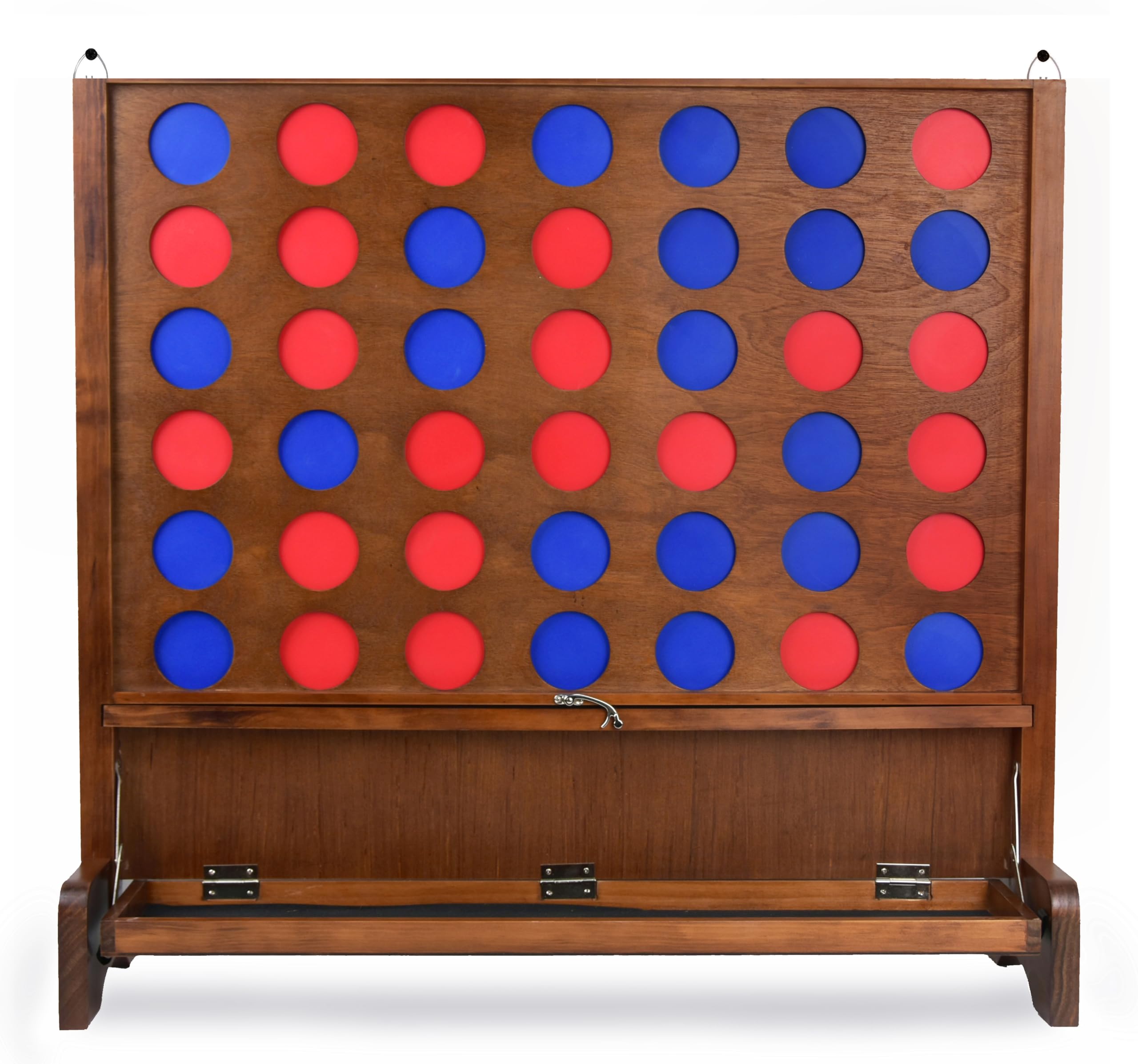SPORT BEATS Giant Wooden 4 in a Row Connect Games with Tray Outdoor Games Hang on Wall or Lay on Floor Includes Carrying Case