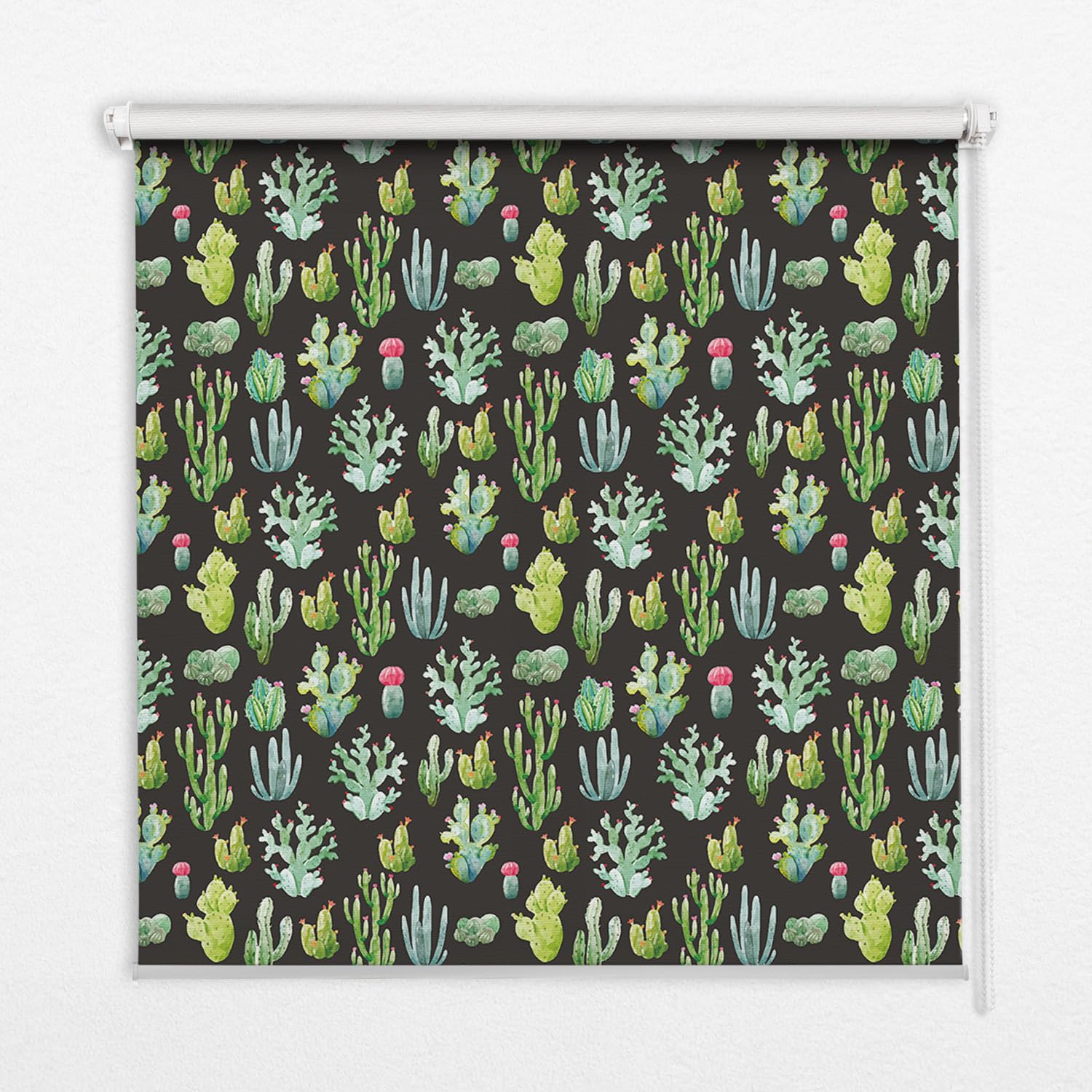 Store enrouleur Tulup haut de gamme design cactus 50x50 cm intérieur perméable