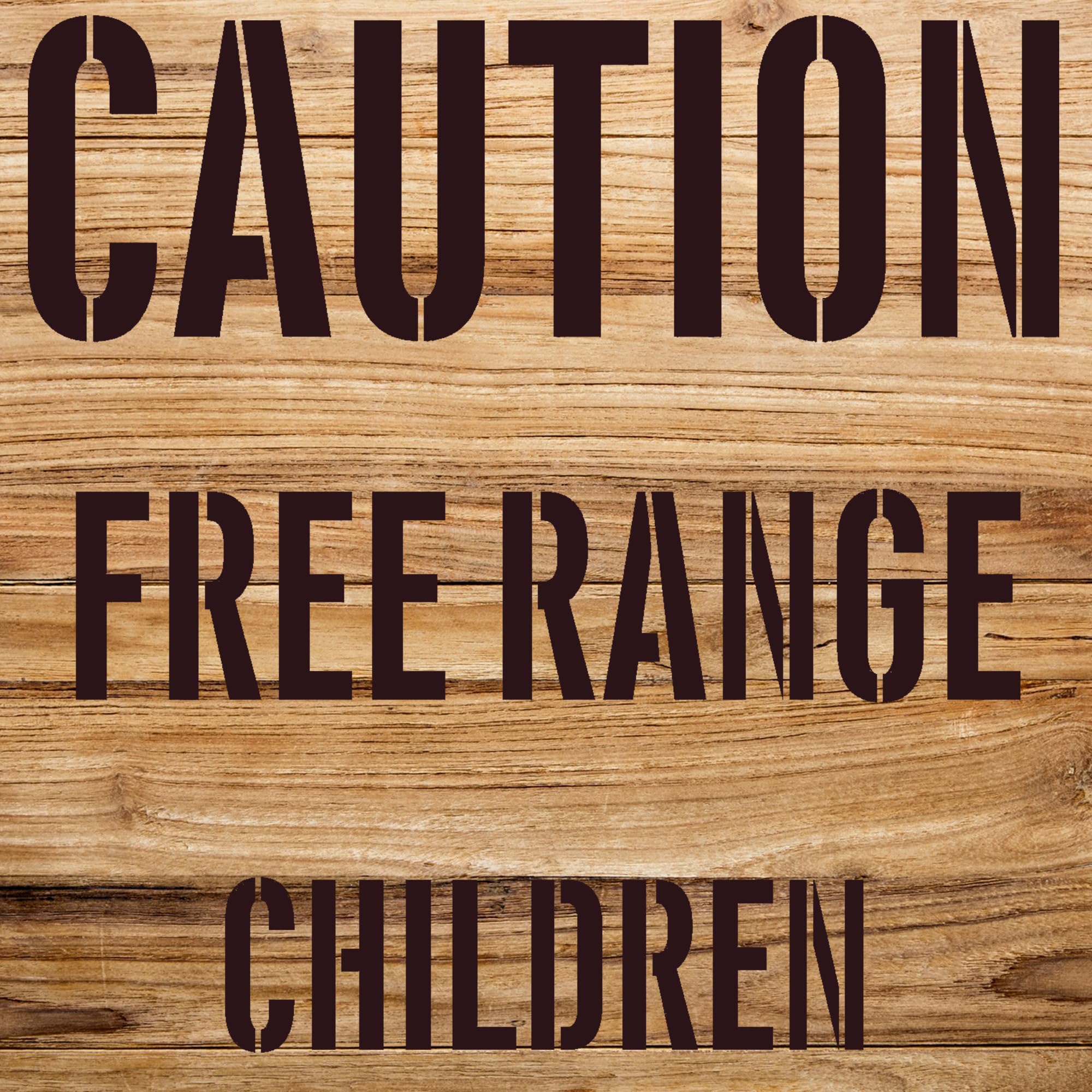 Caution Free Range Children Stencil Pattern for Wood Signs, Reusable Mylar Template, Ideal for Home Decor and Creative Projects - Size A4 (8.5