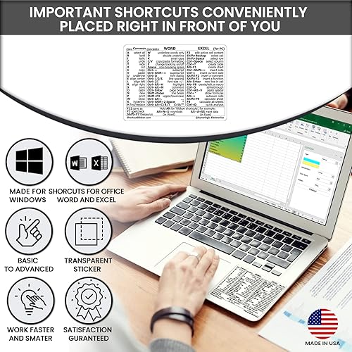 Miniatura 6 de Synerlogic (10 piezas) Word/Excel Windows Shortcut Sticker | Guía de referencia de teclado, artículos esenciales para trabajar desde el hogar, hojas