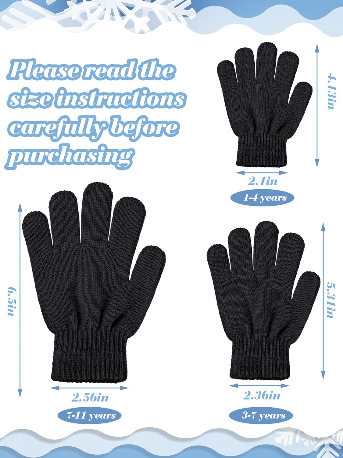 3 Pairs Toddler Gloves Kids Mittens Winter Warm Knitted Gloves Full Finger Mittens for Toddler Boys and Girls - Image 3