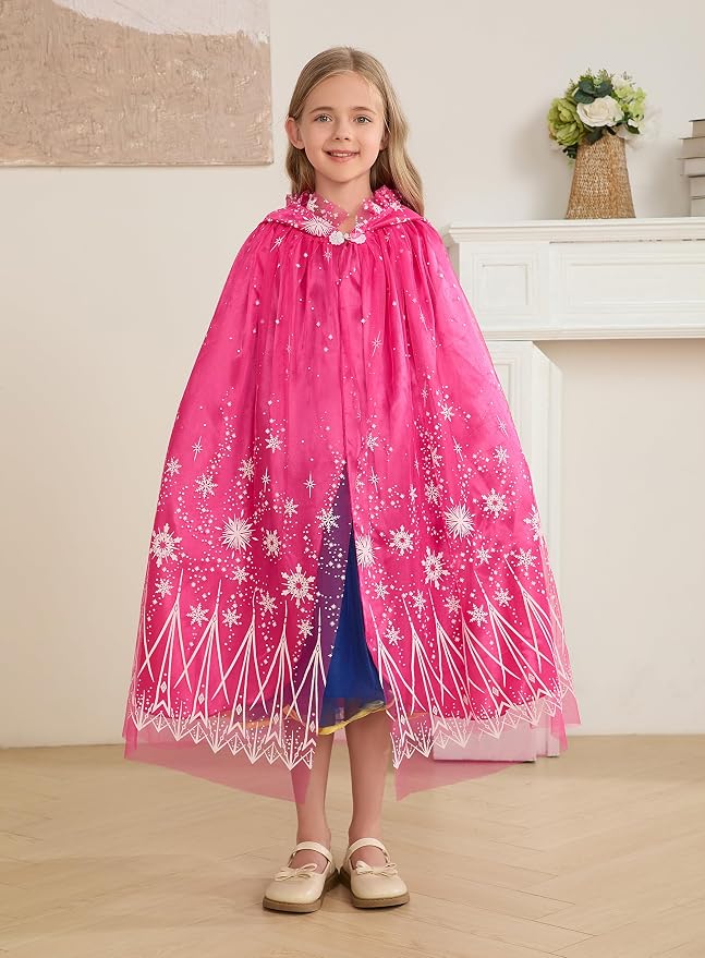 Capa de princesa para niñas color rosa talla 5-7 años miniatura 2