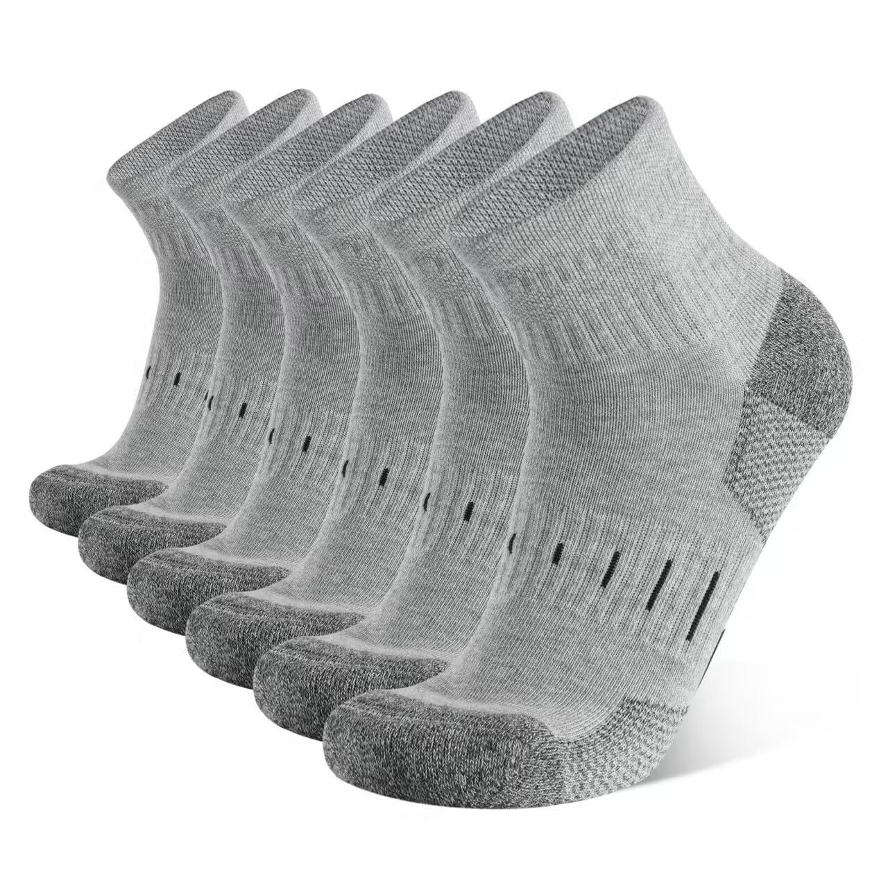 YOJOOM Socken Herren Quarter Sportsocken 43-46 39-42 Baumwolle Laufsocken mit Frotteesohle Halbhoch Socken Atmungsaktive Arbeitssocken