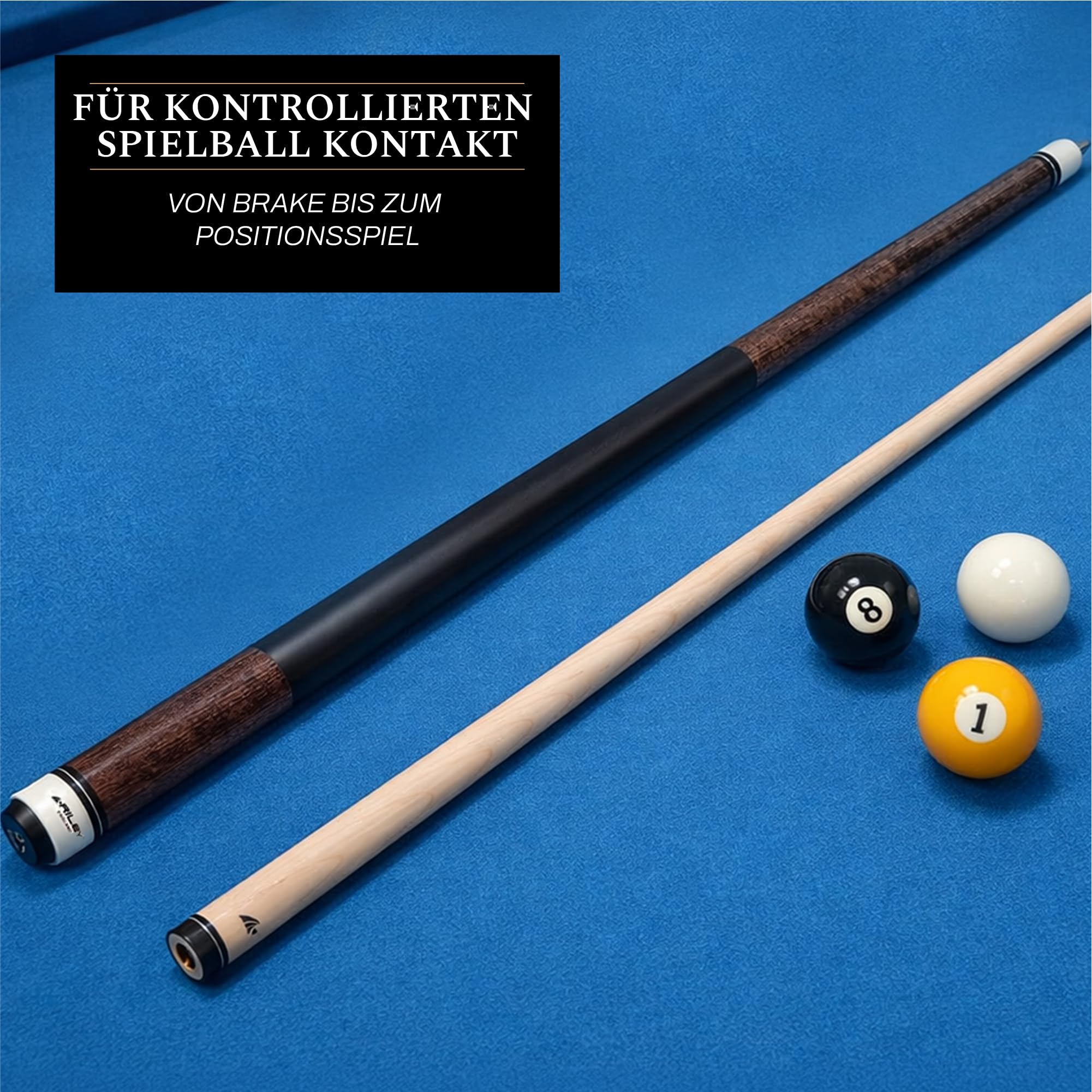 Riley Amerikanischer Billardqueue mit Kunstleder-Griffabschnitt, 58 (147 cm), 13 mm Spitze