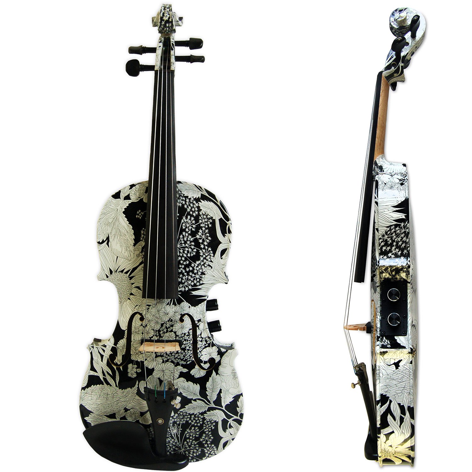 Aliyes faite à la main femmes/Gril électrique et acoustique pour violon 4/4 Taille complète kit pour violon en bois massif avec Ébène Fittings-kit YSDS-1310