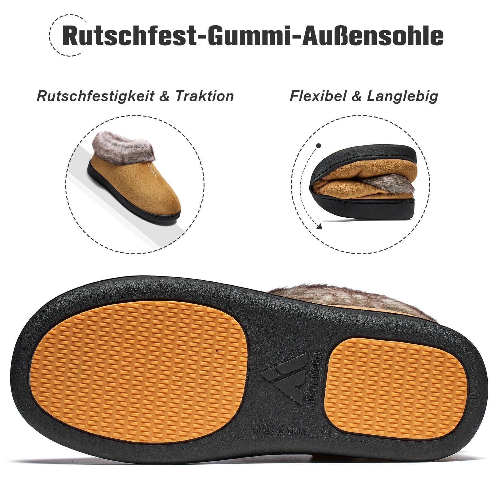 Mishansha Ciabatte Donna Invernali Peluche Pantofole Schiuma di Memoria Gr.36-43