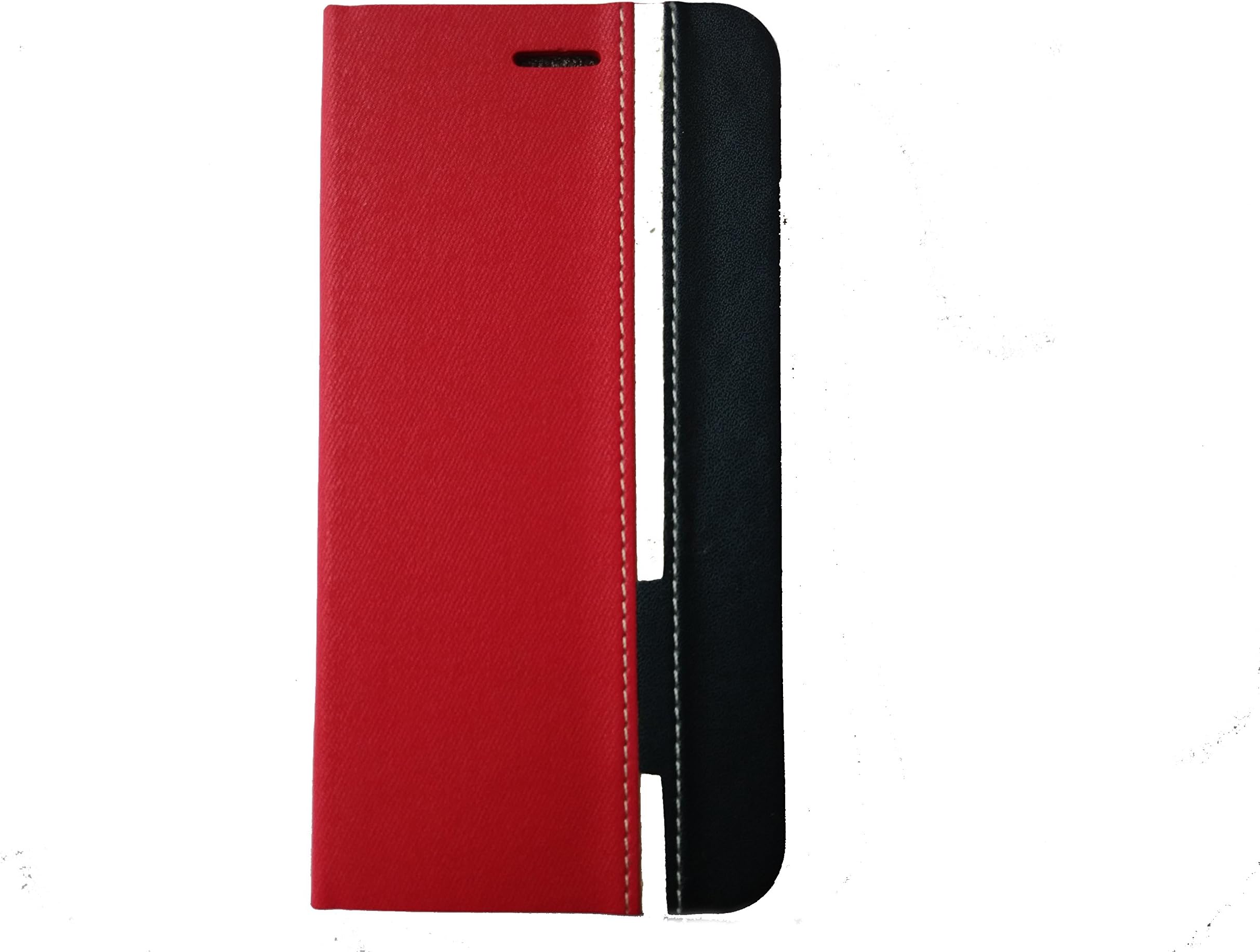 for Micromax Canvas 4 A210 Premium Leather Flip Cover Case with Back Stand, RED + Blue