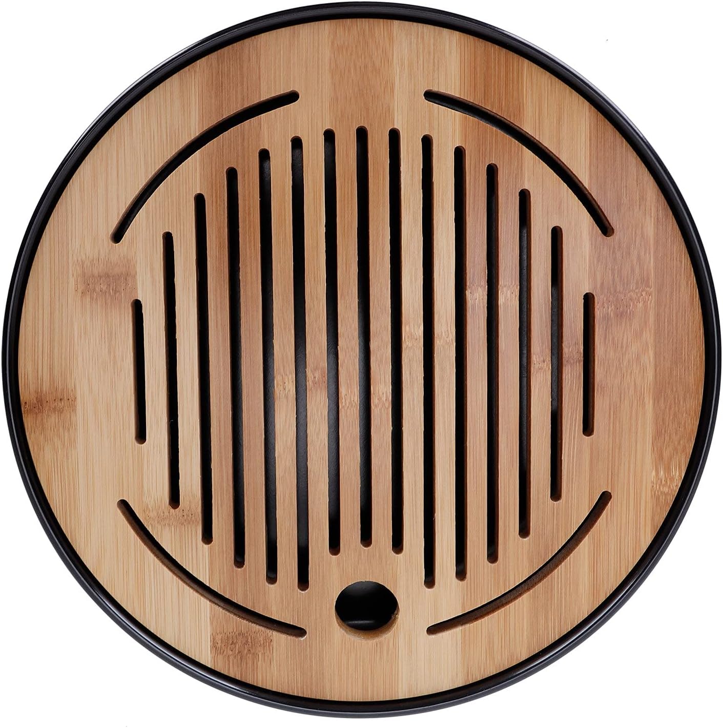 Round Tea Tray, Teapot Mat, 10in, Base with Panel - Durable Drainage Design, Easy to Clean, Ideal for Home and Tea Lovers (10 Inch)
