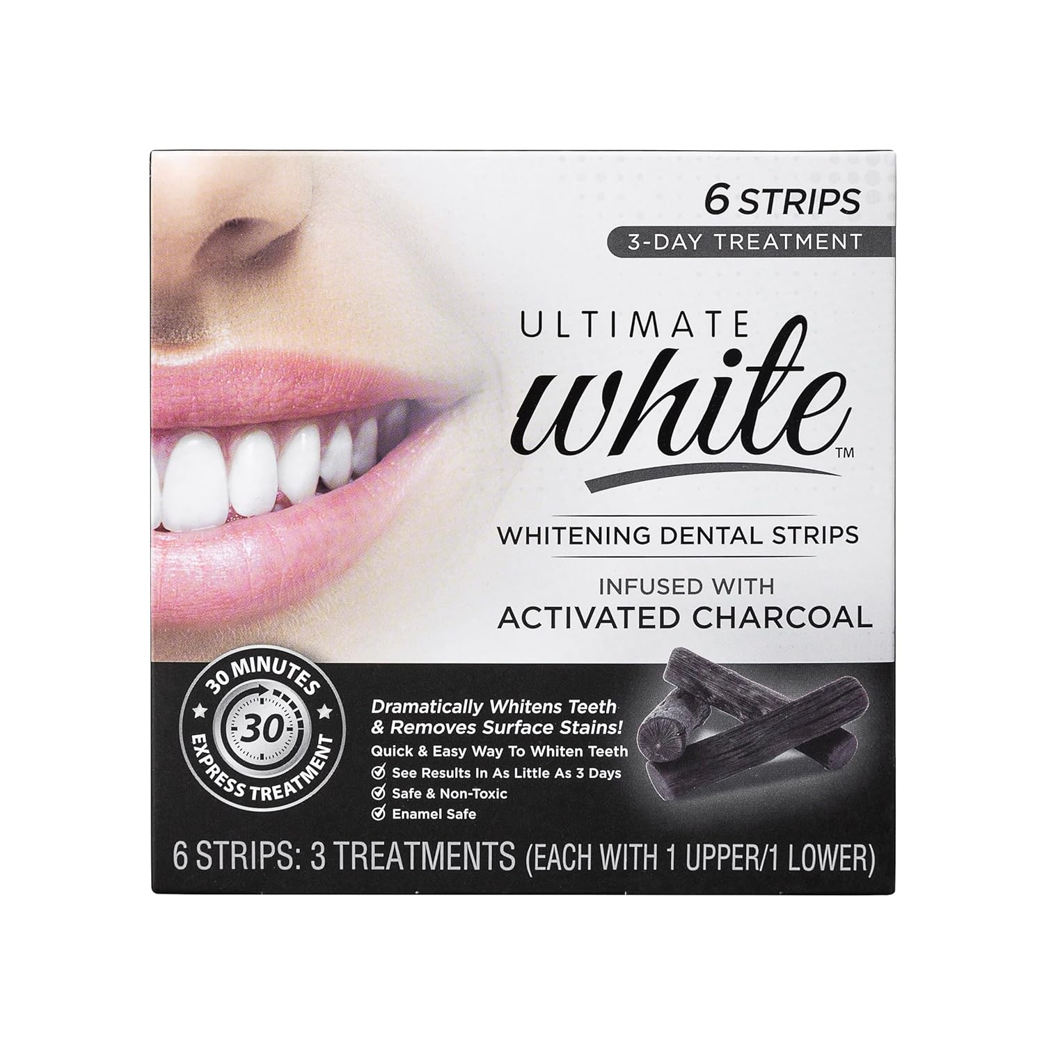 Ultimate White Teeth Whitening Strip Set with Activated Charcoal Teeth Whitening Kit Oral Care Beauty Personal Care Self