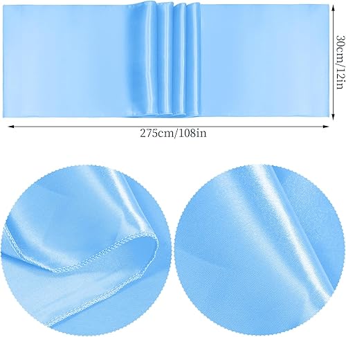 Miniatura 2 de Paquete de 12 caminos de mesa de satén de 12 x 108 pulgadas de largo para Navidad, fiestas de cumpleaños, banquetes, graduaciones, compromisos (azul